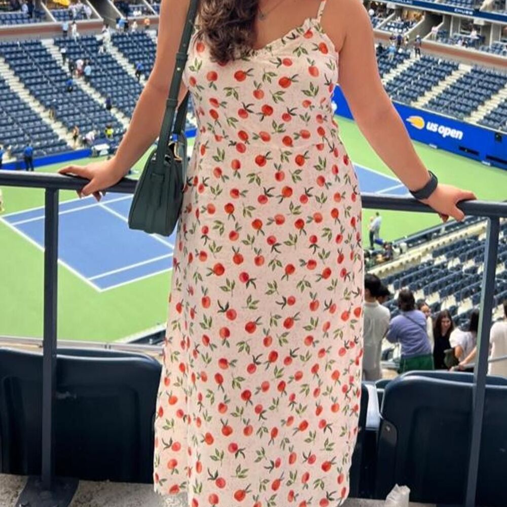 Pieces Orange Print Dress